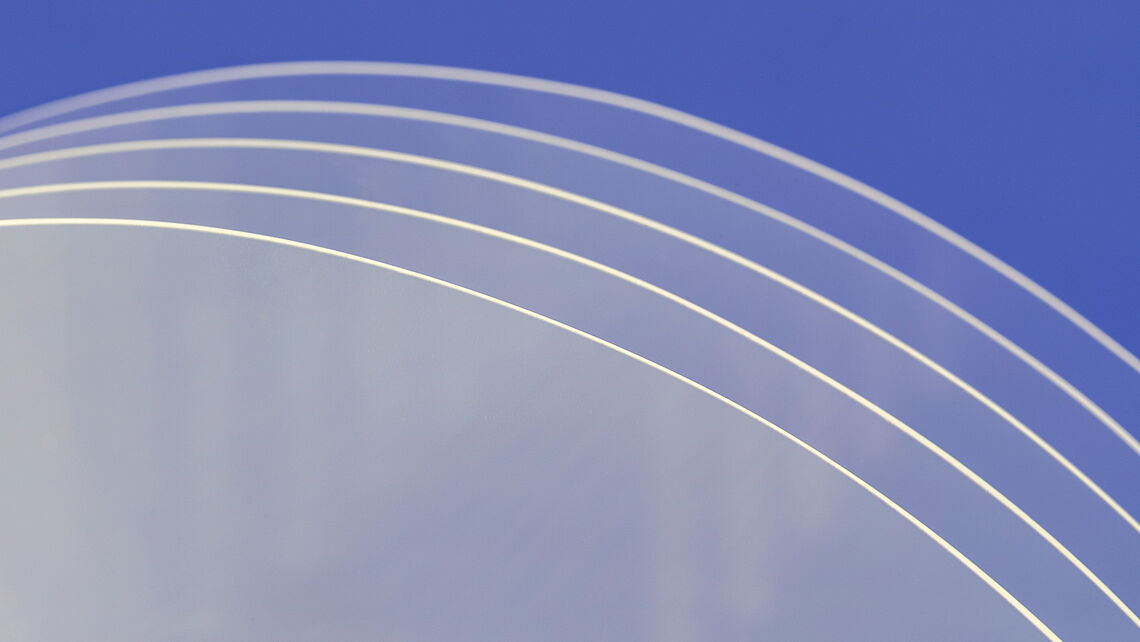 clear glass wafer and the blue background clear glass wafer and the blue background