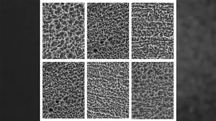 surface of dental implant after etching individual morphology and roughness