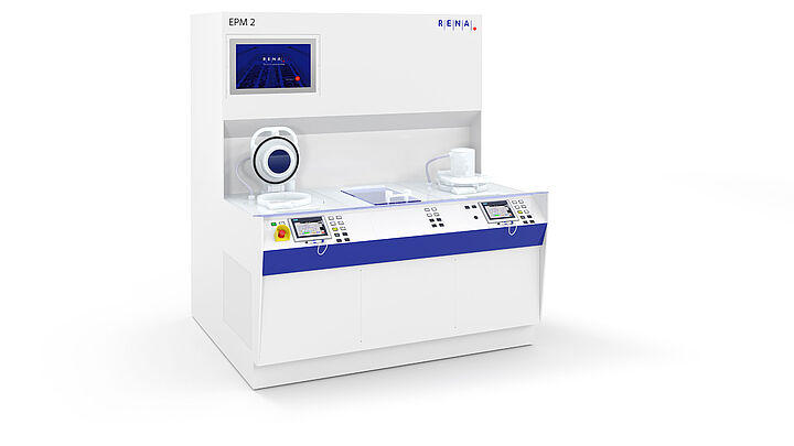 EPM 2 | 201 F - for small scale production and labs with 2 fountain process chambers and 1 quick dump rinse in between process chambers