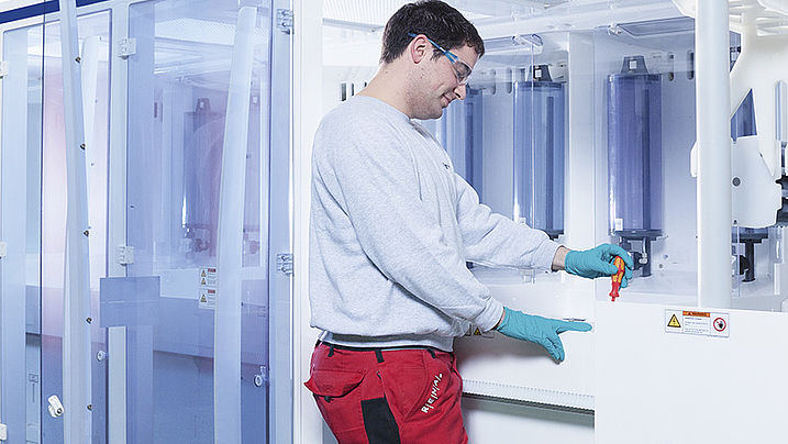 employee working on a machine