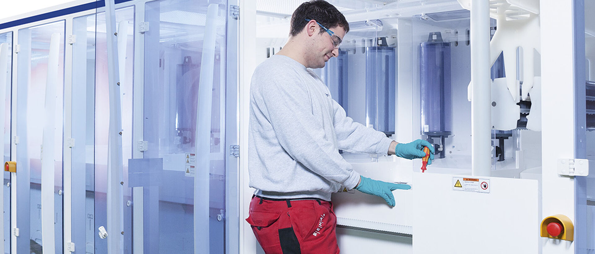 employee working on a machine