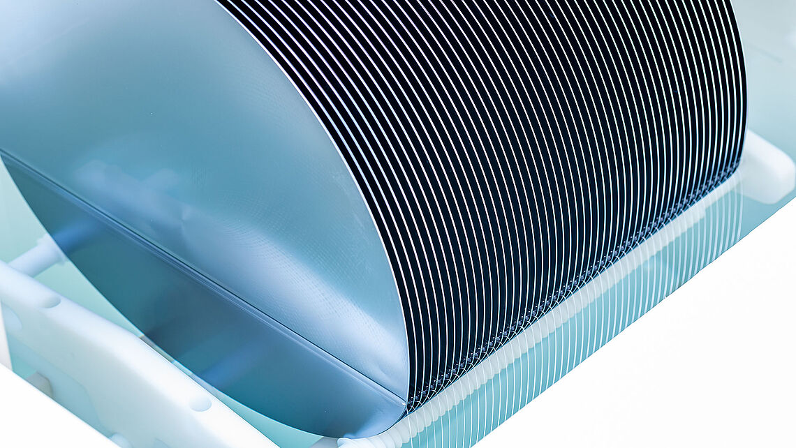 Wafers in chemical wet bath