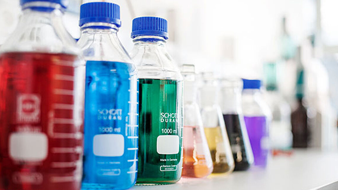 Electrolyte analysis colored bottles